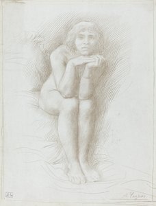 Modello Nudo Seduto da Alphonse Legros