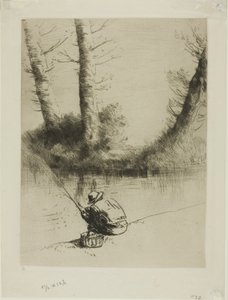Pescatore con canna da Alphonse Legros