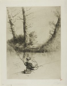 Pescatore con la canna da Alphonse Legros