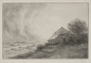 Casa in rovina su una collina da Alphonse Legros