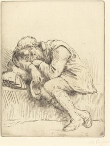 Mendicante addormentato da Alphonse Legros
