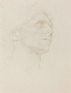 Studio della testa di una donna, girata a destra da Alphonse Legros