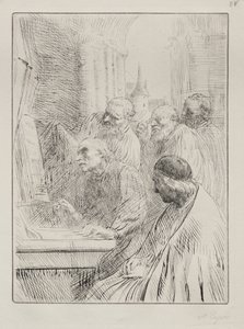 I monaci in chiesa da Alphonse Legros