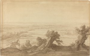 Vista su Paese Piatto da Alphonse Legros