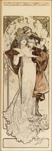 Un bozzetto per la litografia "Programme 27 Octobre 1900", c. 1900 da Alphonse Mucha