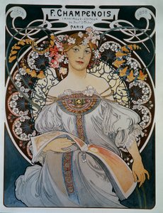 Pubblicità per il tipografo-editore F. Champenois - di Mucha da Alphonse Mucha