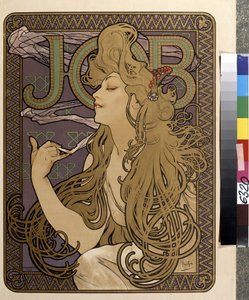 Pubblicità per la carta velina "Job" da Alphonse Marie Mucha