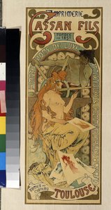 Manifesto pubblicitario per la tipografia Cassan Fils da Alphonse Marie Mucha