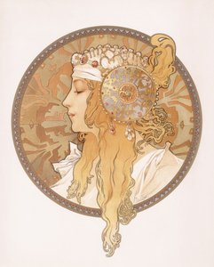 Testa bizantina di una fanciulla bionda; Tete byzantine d