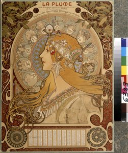 Calendario "La Plume", rivista bimensile illustrata del Salon des Cent da Alphonse Marie Mucha