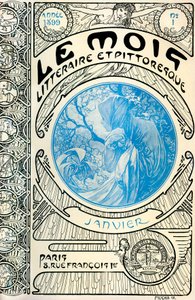Copertina della rivista (mensile) Il Mese Letterario e Pittoresco di Alphonse Mucha (1860-1939): gennaio 1899 - Maison de la Bonne Presse
