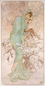 Inverno; Hiver, c.1896 da Alphonse Mucha