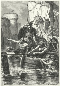 La flotta normanna attacca Parigi, 885 da Alphonse Marie de (after) Neuville