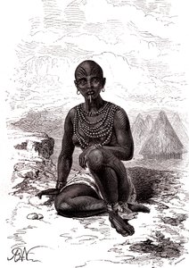 Bokke moglie di Moy, capo della tribù Latuka, Sudan del Sud da Alphonse Marie de Neuville