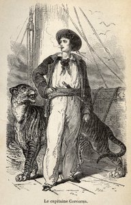 Illustrazione delle "Meravigliose ma autentiche avventure del Capitano Corcoran" di Alfred Assollant, illustrato con 25 vignette disegnate su legno da A. de Neuville, Librairie Hachette et Cie a Parigi da Alphonse Marie de Neuville