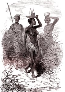 Nativi della tribù Nuer, valle del Nilo superiore da Alphonse Marie de Neuville