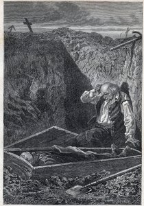 I cimiteri prendono ciò che viene loro dato - Illustrazione di Alphonse De Neuville (1835-1885) per "I miserabili - Seconda parte: Cosette" di Victor Hugo (1802-1885) 1862 da Alphonse Marie de Neuville