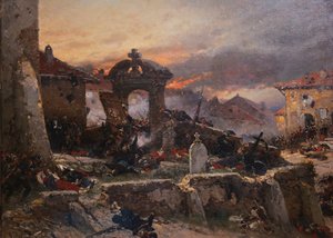 Il cimitero di Saint-Privat, 18 agosto 1870, 1881 da Alphonse Marie de Neuville