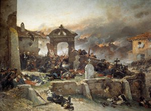 Guerra del 1870: Il cimitero di Saint Privas, 18 agosto da Alphonse Marie de Neuville