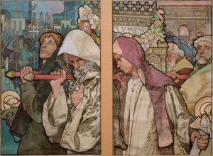 A.Mucha, Finestra di San Vito a Praga / Cartone 1931 da Alphonse Mucha