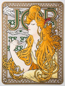 Poster pubblicitario per la carta velina Job, 1897