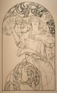 Cinema con organo Wurlitzer da Alphonse Mucha