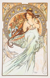La Musica Dalla serie Le Arti, 1898 da Alphonse Mucha