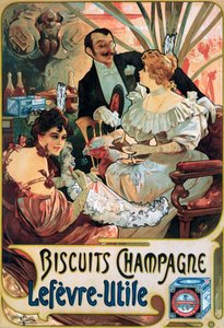 Poster pubblicitario per Biscotti Champagne Lefèvre-Utile