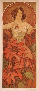 Rubino Dalla serie Le gemme da Alphonse Mucha