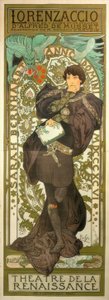 Sarah Bernhardt come Lorenzaccio da Alphonse Mucha