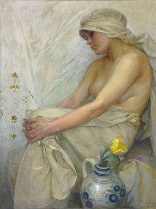 Ragazza seduta, c. 1914 da Alphonse Mucha