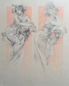 Disegno preliminare per tavola 12 da Alphonse Mucha