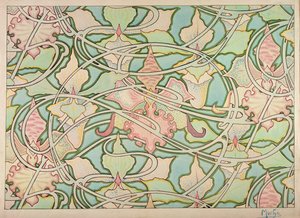 Disegno per carta da parati da Alphonse Mucha