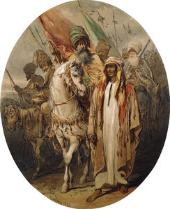 Guerrieri arabi in avanzata, 1855 da Amadeo Preziosi