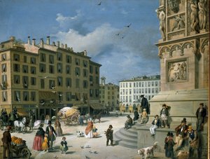 Amanzia Guerillot Inganni, Piazza del Duomo, 1850 da Amanzia Guérillot