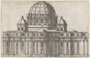 Vista longitudinale di San Pietro, Roma da Ambrogio Brambilla, after Michelangelo