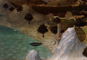 Castello sulla riva del lago da Ambrogio Lorenzetti