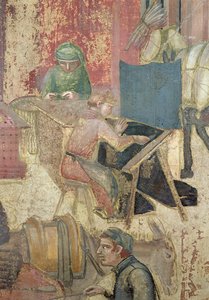 Effetti del Buon Governo nella Città, dettaglio dei tessitori, 1338-40 da Ambrogio Lorenzetti