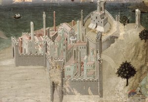 Veduta di una Città Costiera
