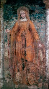 Santa Caterina da Siena. Affresco di Ambrogio da Fossano detto Bergognone (1460-1523). Dim. 170x77 cm Milano, Pinacoteca di Brera