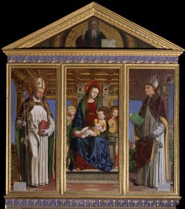Vergine e Bambino con i Santi Ugo di Avalon e Ugo di Grenoble (dipinto di Ambrogio da Fossano detto il Bergognone)