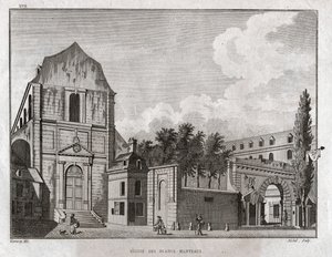 La chiesa dei Blancs Manteaux nel quartiere Marais a Parigi da Ambroise Louis Garneray