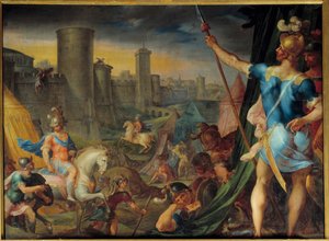 Il campo dei crociati davanti a Gerusalemme dalla serie Storia di Tancredi e Clorinda