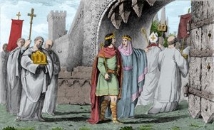 Chilperico I (539-584) in una processione religiosa - Chilperico I, dopo l