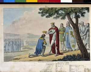 Enrico I (1008 - 1060), dinastia capetingia. Vincitore di suo fratello Roberto il Vecchio, lo perdonò e gli diede il Ducato di Borgogna nel 1016 - Disegnato e inciso da Ambroise Tardieu nel 1825 da Ambroise Tardieu