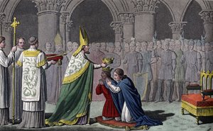Luigi III (863-82) e Carlomanno (865-84) incoronati insieme - Luigi III e Carlomanno sono consacrati e incoronati lo stesso giorno (nel 879) nell