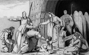 La regina Batilde (626 o 627-680) dona denaro ai poveri - Batilde (o Bathilde, moglie di Clodoveo II) abolisce un tributo che i Galli pagavano per testa, grandi e piccoli, trovando che alcuni genitori troppo poveri per pagare lasciavano morire i loro neona da Ambroise Tardieu