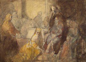 Maria Maddalena unge i piedi di Cristo da Ambrose McEvoy