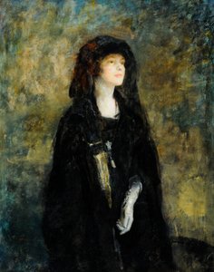 Mrs Claude Johnson in nero da Ambrose McEvoy