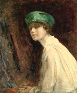 Il cappello verde, un ritratto di Mrs Claude Johnson, 1918